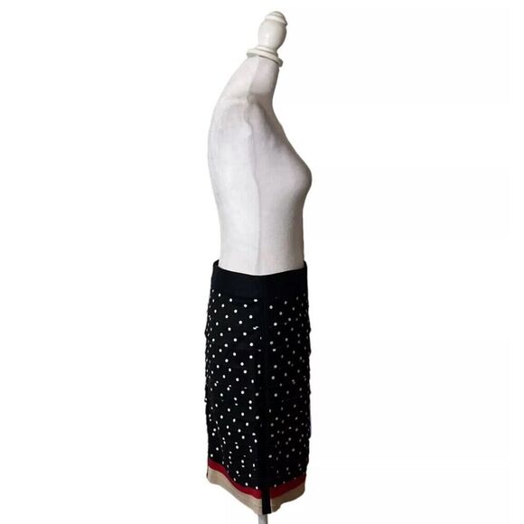 White House Black Market Tiered Polka Dot Pencil Suit Skirt Designer Womens US 2 - Picture 6 of 8
